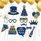 36-Piece Blue Happy Birthday Photo Booth Props, Glitter Party Decorations, Letter Print Card Material, Perfect for Forever Young Cheers Celebration